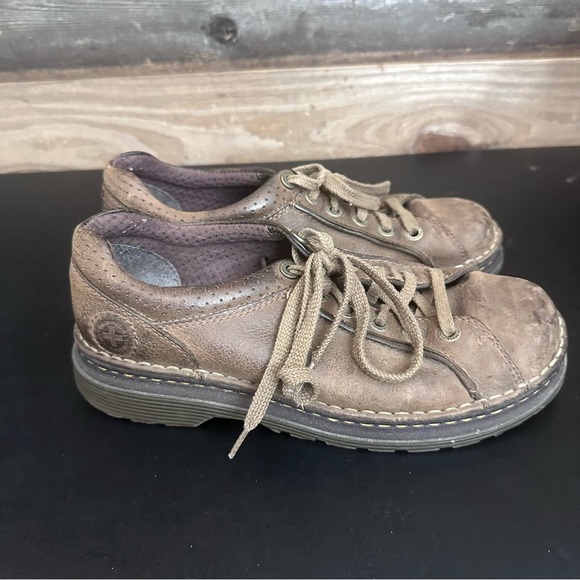 Dr. Martens Brown Casual Leather Oxford Shoes Chunky Y2K US Mens 8 Ladies 9 - Picture 5 of 10